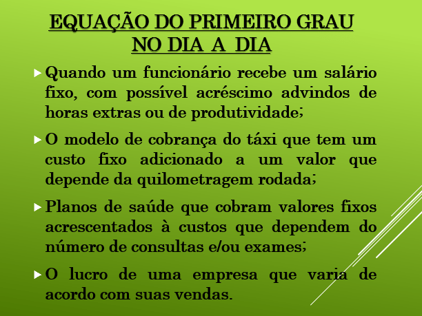 EQUAÇÃO DO PRIMEIRO GRAU - EXERCÍCIOS - ENSINO FUNDAMENTAL - Com a