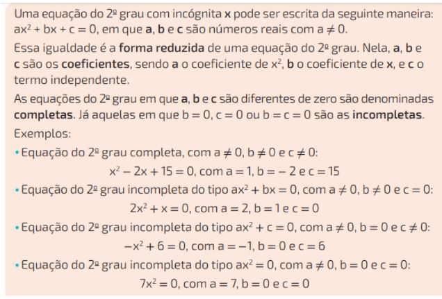 Exercícios sobre equação de 2º grau e fórmula de Bhaskara