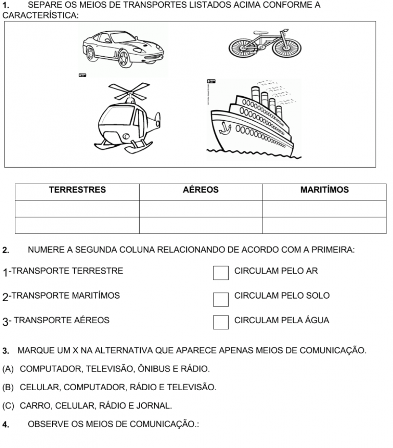 Geografia Meios De Transportes No Brasil Conexão Escola Sme