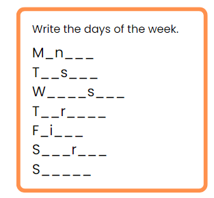 Dias da semana em inglês - Days of the week