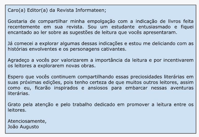 Língua Portuguesa Carta Do Leitor Conexão Escola Sme 8836