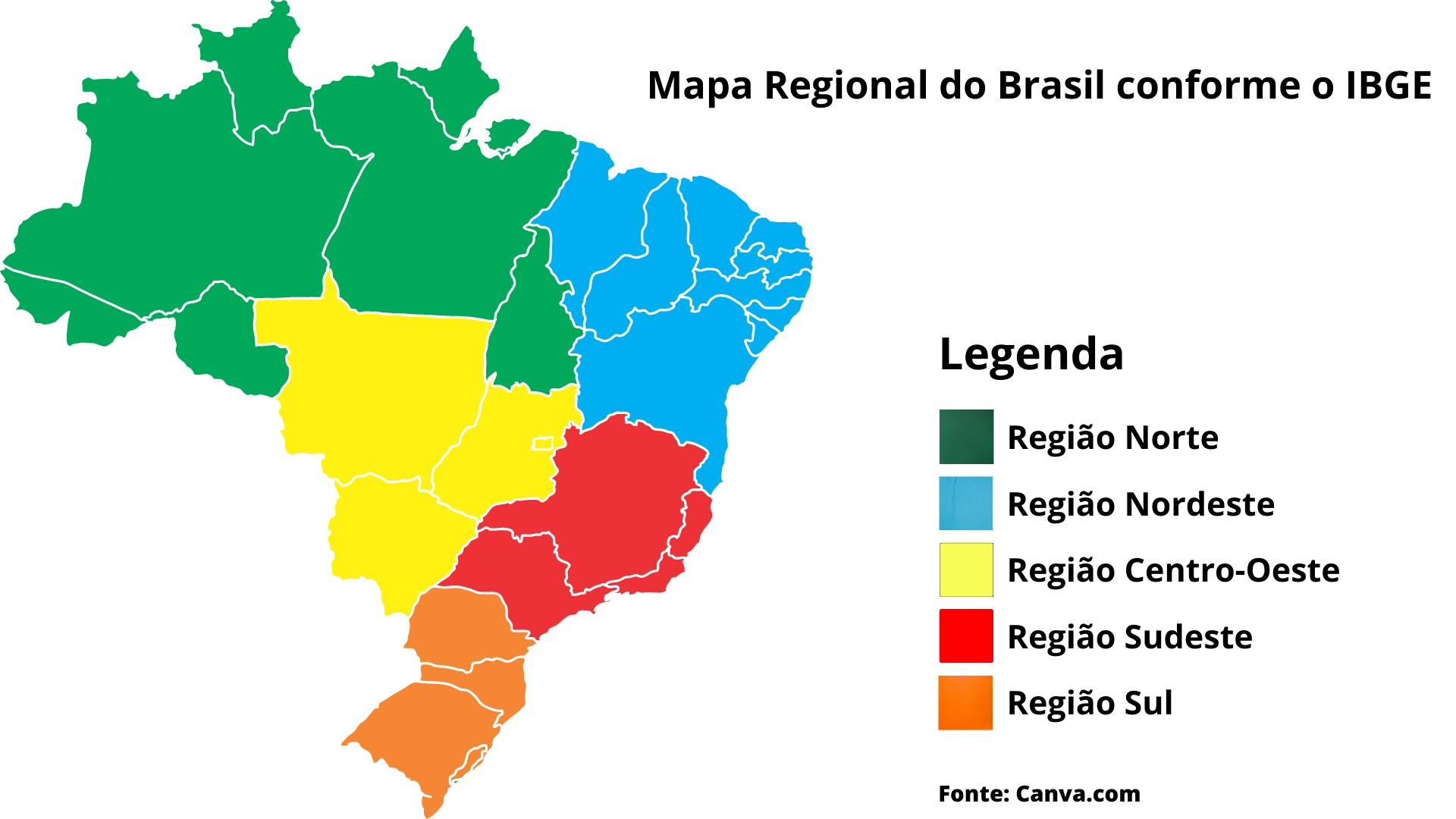 Geografia Xou: Divisão regional do Brasil: Mapas e histórico das divisões