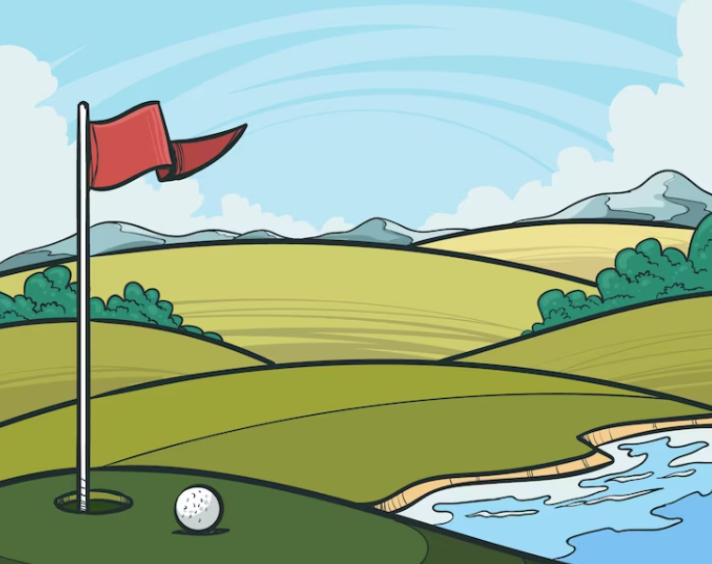 Conceito de infográfico de jogo de golfe isométrico com jogadores de  carrinho de golfe vestindo roupas esportivas e segurando tacos