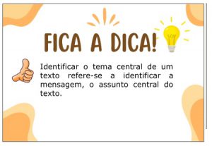 Língua Portuguesa – D6- Identificar o tema central de um texto ...