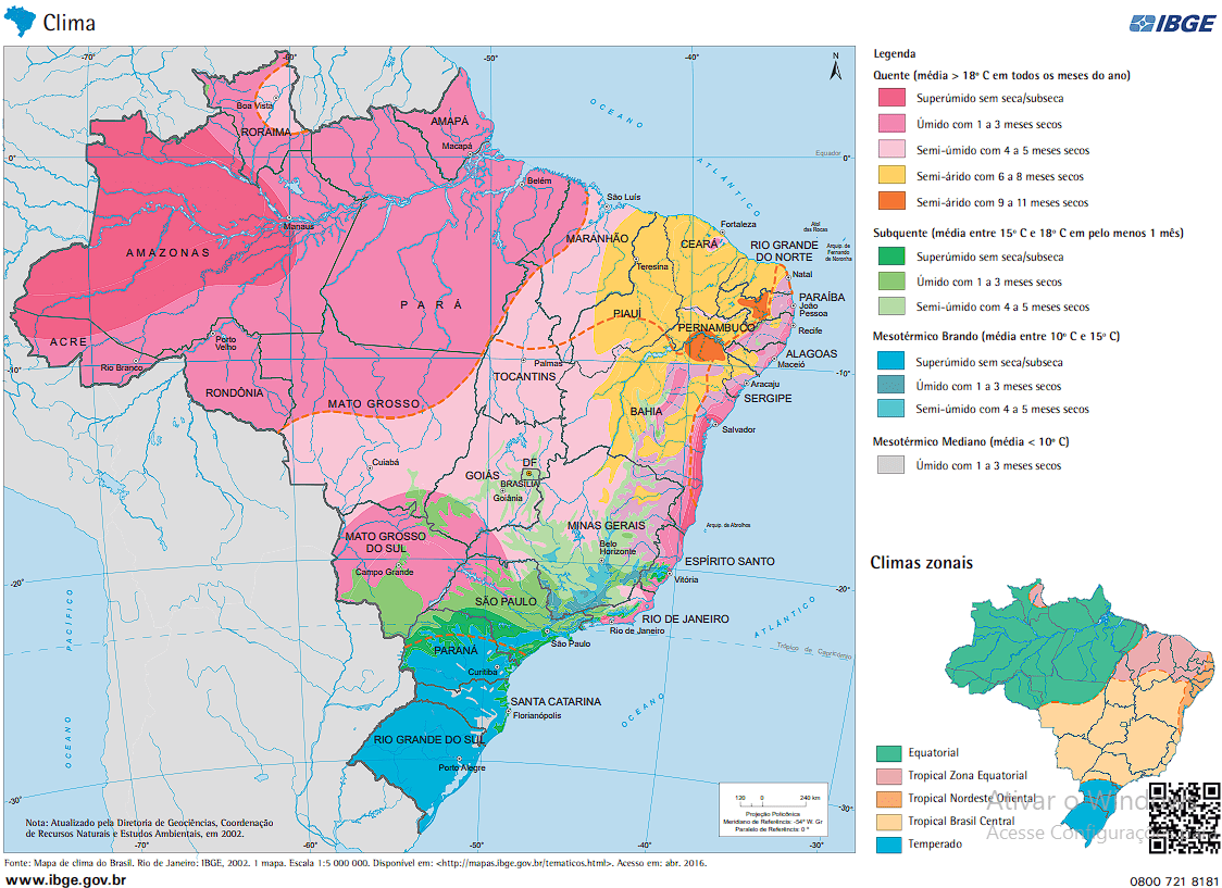You are currently viewing Geografia – Os climas predominantes do Brasil e de Goiás e suas características